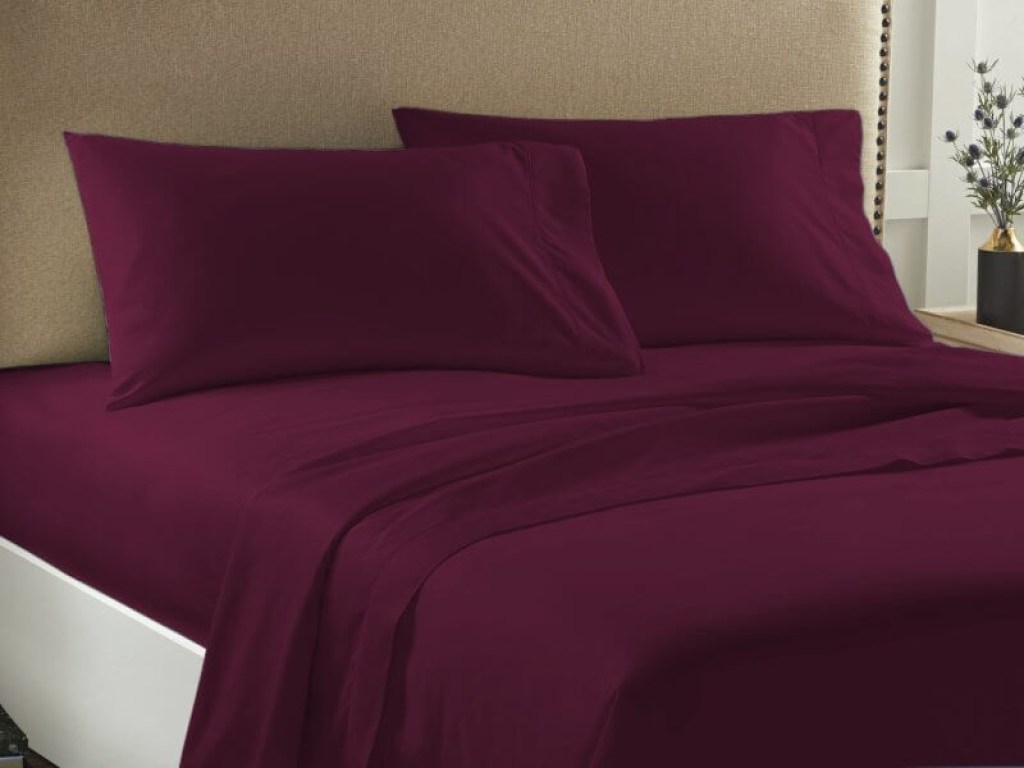 Σετ Σεντόνια Μονά Μονόχρωμα Μπορντό Economy Γαρύφαλλο | Γαρύφαλλο - Λευκά Είδη